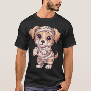 Cute Mummy Puppy Art For Dog Lovers Halloween Fun T-Shirt