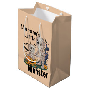 Cute Mummy’s Little Monster Funny Halloween Party Medium Gift Bag