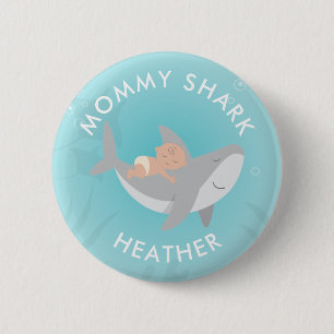 Cute Mummy Shark Button