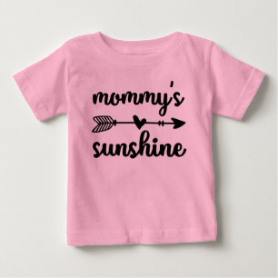 Cute Mummy sunshine girl word art Baby T-Shirt