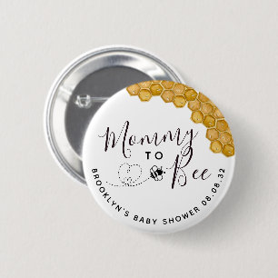 Cute Mummy to Bee Baby Shower 6 Cm Round Badge