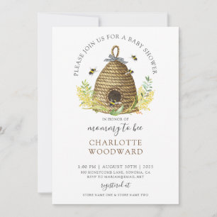 Cute Mummy To Bee Baby Shower Invitation