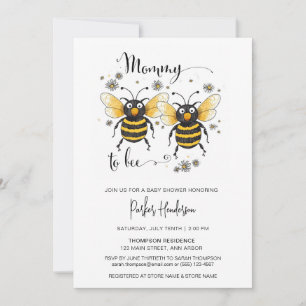 Cute Mummy To Bee Baby Shower Invitation