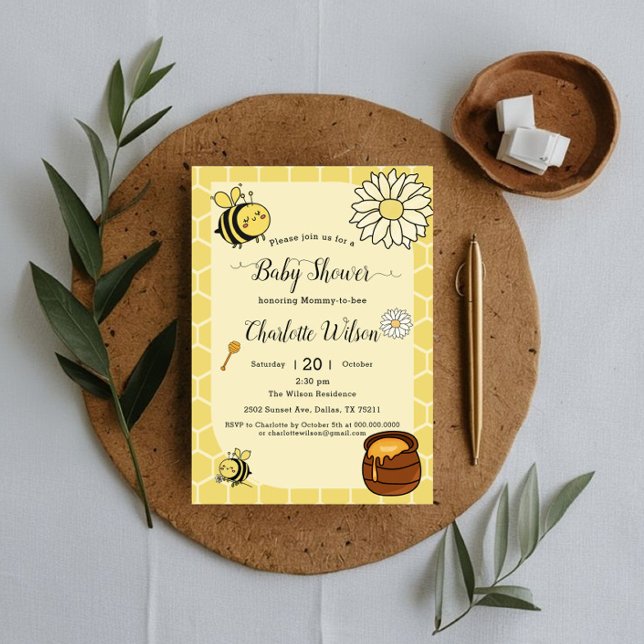 Cute Mummy To Bee Baby Shower Invitation (Creator Uploaded)