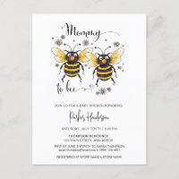 Cute Mummy To Bee Baby Shower Invitation