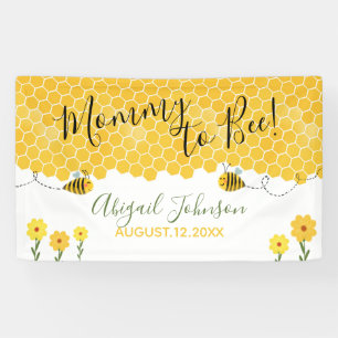 Cute Mummy to Bee Baby Shower Watercolor Honeycomb Banner