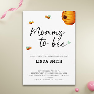 Cute Mummy To Bee Gender Neutral Baby Shower Invitation