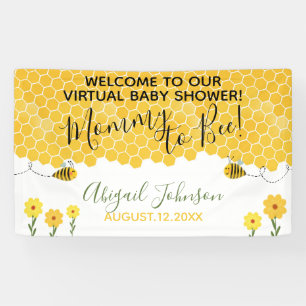 Cute Mummy to Bee Honeycomb Virtual Baby Shower Banner