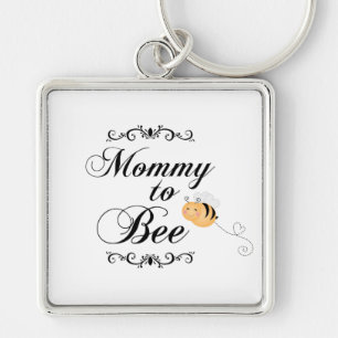 Cute mummy to bee swirls premium square keychain