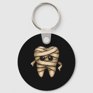 Cute Mummy Tooth Dentist Spooky Halloween Dentistr Key Ring