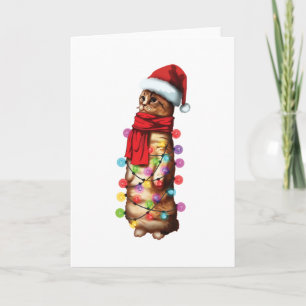 Cute Munchkin Cat Lover Funny Xmas Holiday Gift Card