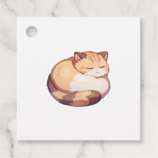 Cute Munchkin Cat Sleeping Classic T-Shirt Favour Tags