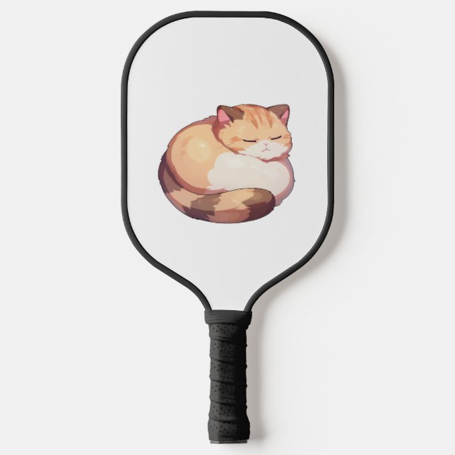 Cute Munchkin Cat Sleeping Classic T-Shirt Pickleball Paddle (Front)