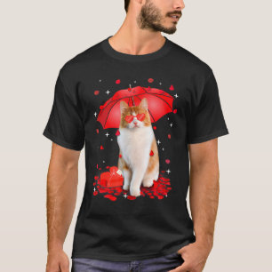 Cute Munchkin Dog Valentine Umbrella Heart Kitten T-Shirt