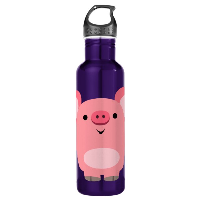 Cute Muscled Cartoon Pig 710 Ml Water Bottle (Front)