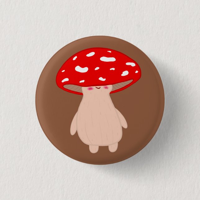 Cute Mushroom  3 Cm Round Badge (Front)