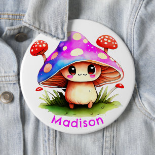 Cute Mushroom 6 Cm Round Badge