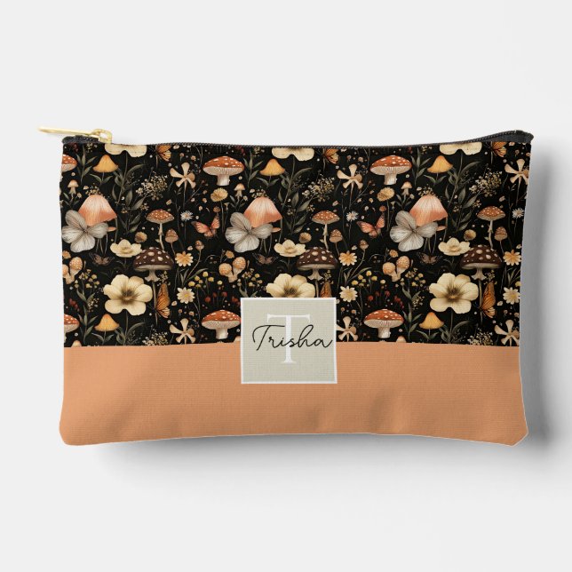 Cute Mushroom and Flowers Fall Pattern  Accessory Pouch (Front)