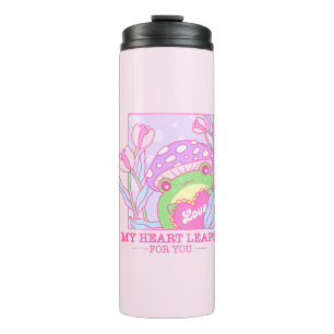 Cute Mushroom and Frog - My Heart Leaps For You Thermal Tumbler