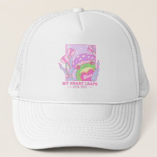 Cute Mushroom and Frog - My Heart Leaps For You Trucker Hat