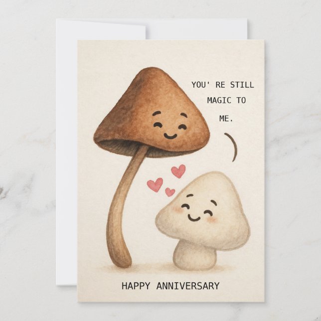 Cute mushroom anniversary card (Front)