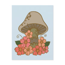 Cute Mushroom Art Postcard