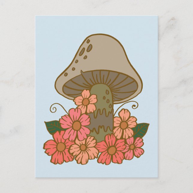 Cute Mushroom Art Postcard (Front)