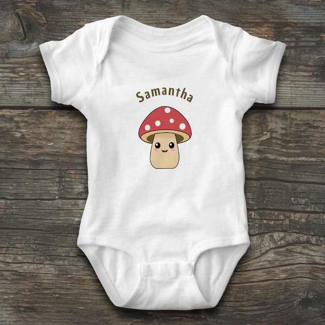 Cute Mushroom Baby Bodysuit (Cute Mushroom Baby Bodysuit)
