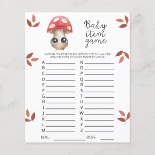 Cute mushroom - Baby Item Game. Baby Shower Game