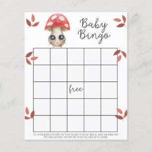 Cute mushroom - Baby shower bingo game
