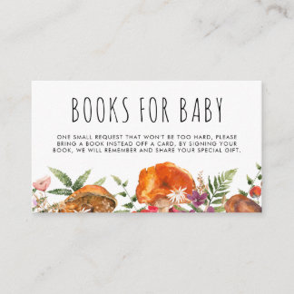 Cute Mushroom Baby Shower Books Baby Enclosure Card