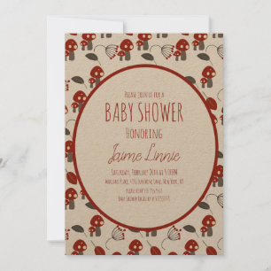 Cute Mushroom  Baby Shower Garden Forest Invitation
