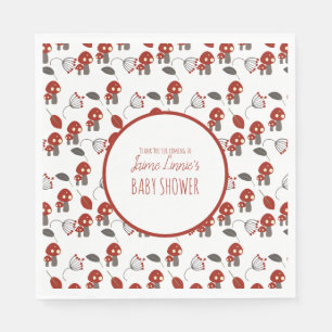 Cute Mushroom  Baby Shower Garden Forest Thank You Napkin