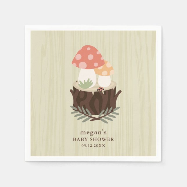 Cute Mushroom Baby Shower Napkin (Front)