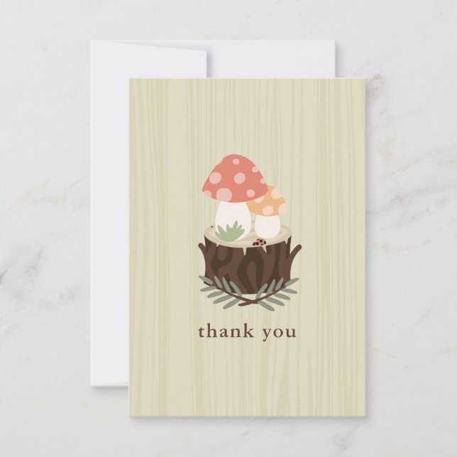 Cute Mushroom Baby Shower Thank You  (Front)