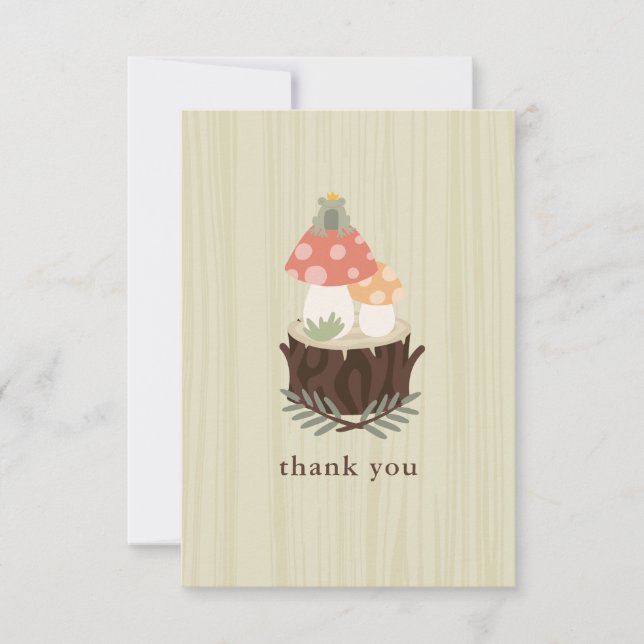 Cute Mushroom Baby Shower Thank You  Card (Front)
