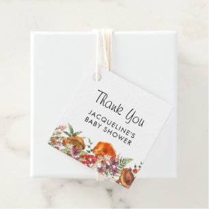 Cute Mushroom Baby Shower Thank You Favour Tags