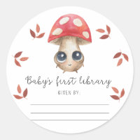 Cute mushroom - bookplate, books for baby