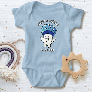 Cute Mushroom Cartoon Funny Saying Kawaii Fungi Baby Bodysuit