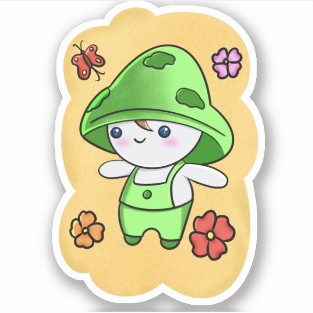 Cute Mushroom Character Stickers (Front)