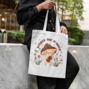 Cute Mushroom Character Tote Bag