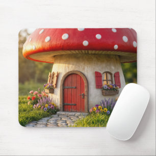 Cute Mushroom Cottage Mouse Mat