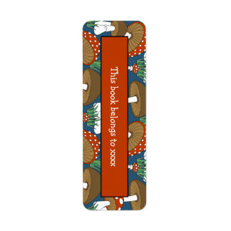 Cute Mushroom Doodle Book Label Design