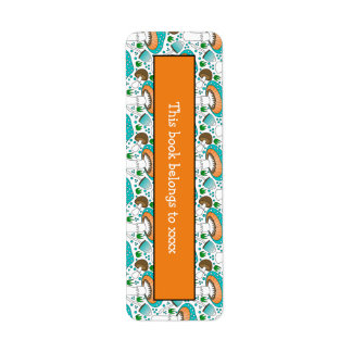 Cute Mushroom Doodle Book Label Design