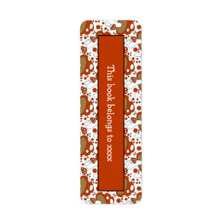 Cute Mushroom Doodle Booklabel Design