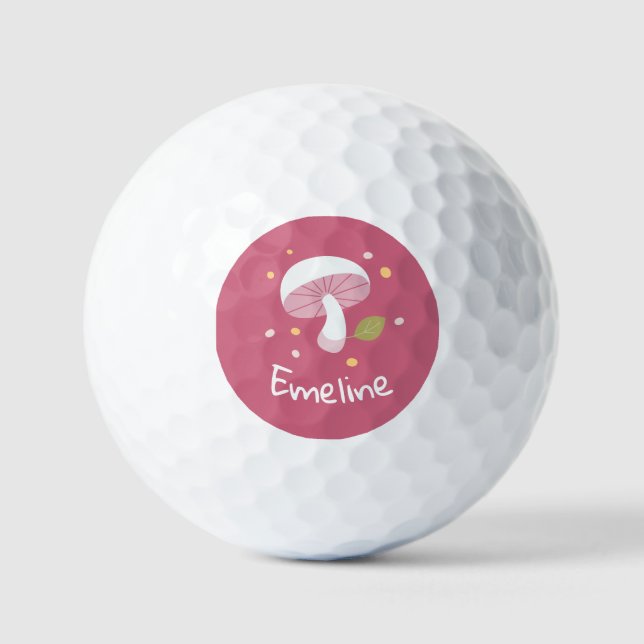 Cute Mushroom | Emma B. | Personalise |  Golf Balls (Front)
