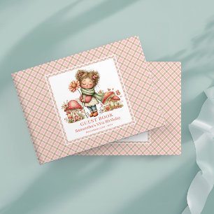 Cute Mushroom Fairy 7th Birthday Guest Book