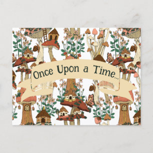 Cute Mushroom Fairytale Moving Announcement Postcard