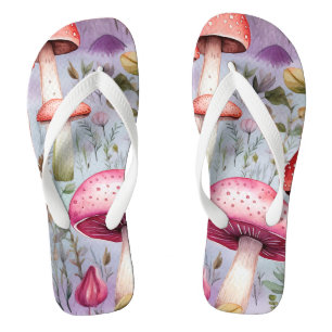 Cute Mushroom Forest Flip Flops