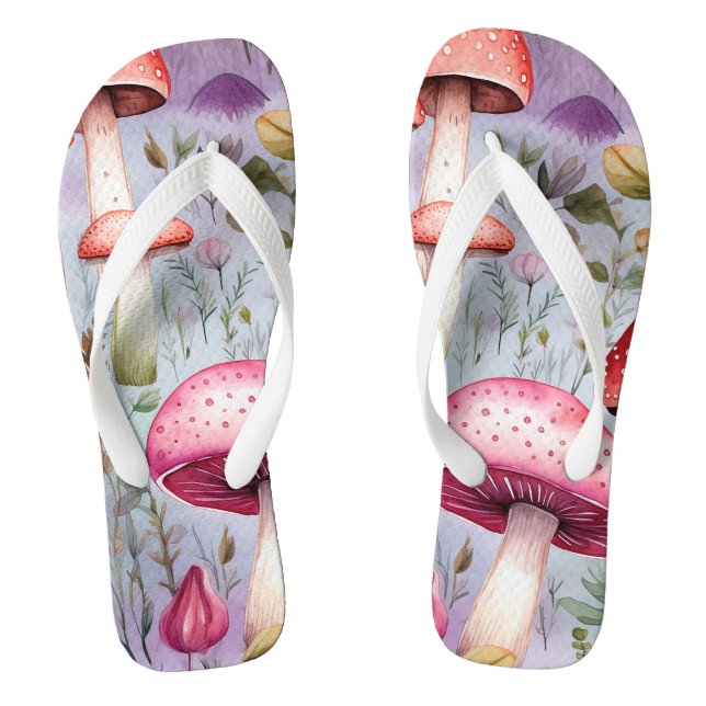 Cute Mushroom Forest Flip Flops (Footbed)